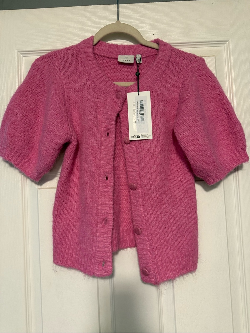 Kaffe ladies Short-Sleeve Pink Cardigan Sweater